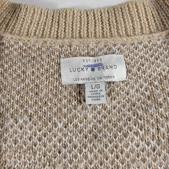 LUCKY BRAND WOOL BLEND CAMO WOMEN'S CARDIGAN SWEATER SIZE LARGE $79.50 - Picture 5 of 7